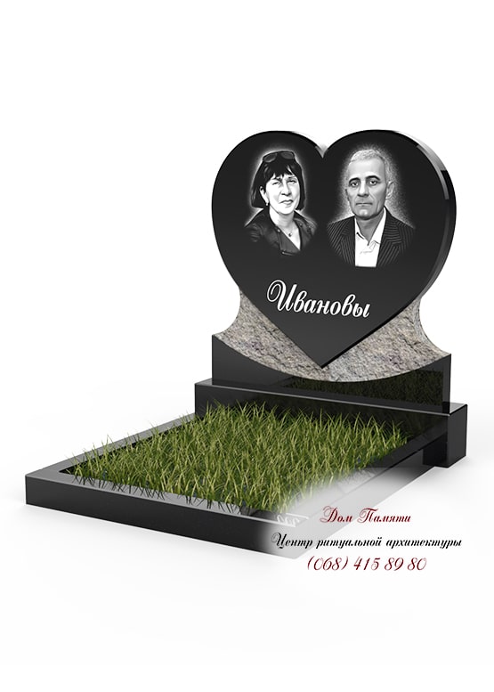 Модель памятника на двоих из гранита - ДВН003