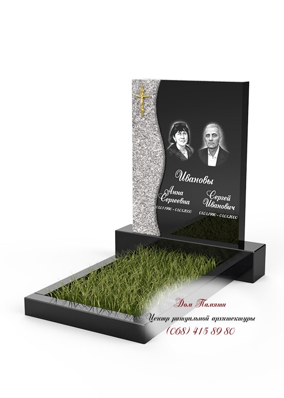 Модель памятника на двоих из гранита - ДВН019