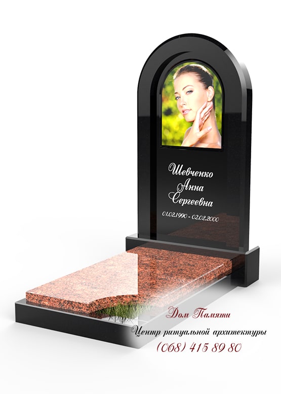 Вертикальная модель элитного памятника из гранита - ЕЛИТ001