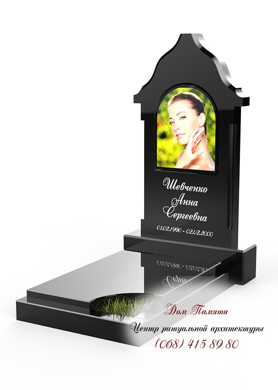 Вертикальная модель элитного памятника из гранита - ЕЛИТ002