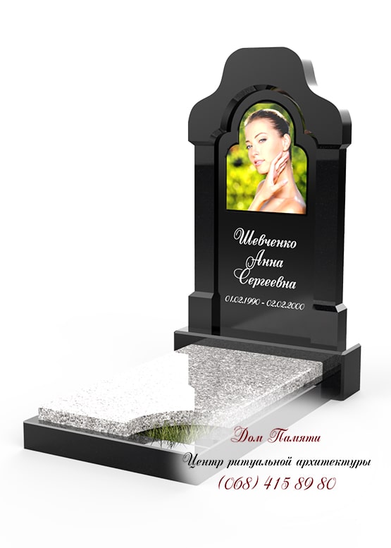 Вертикальная модель элитного памятника из гранита - ЕЛИТ003