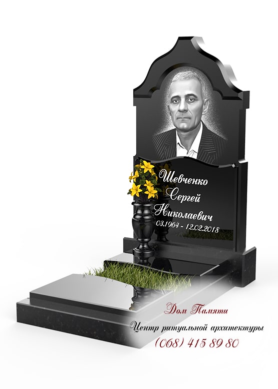 Вертикальная модель элитного памятника из гранита - ЕЛИТ007