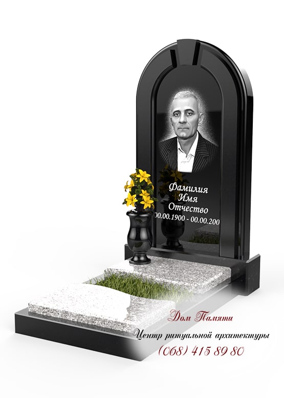 Вертикальная модель элитного памятника из гранита - ЕЛИТ008