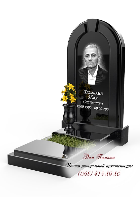 Вертикальная модель элитного памятника из гранита - ЕЛИТ008