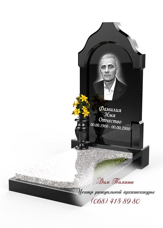 Вертикальная модель элитного памятника из гранита - ЕЛИТ009