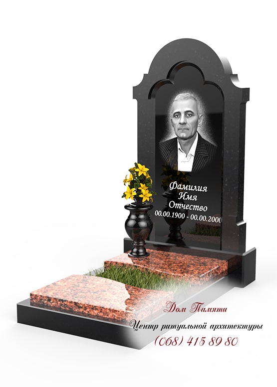 Вертикальная модель элитного памятника из гранита - ЕЛИТ010