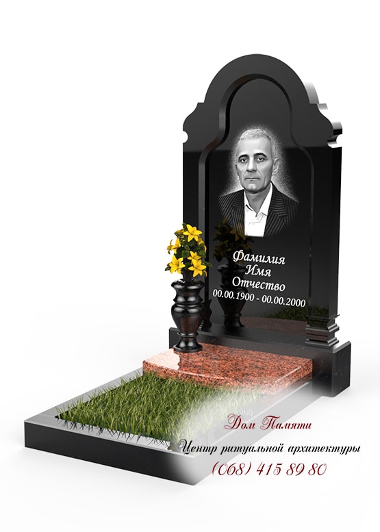 Вертикальная модель элитного памятника из гранита - ЕЛИТ011