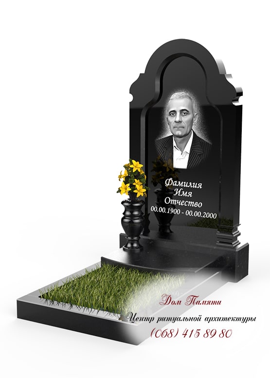 Вертикальная модель элитного памятника из гранита - ЕЛИТ011