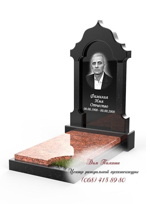 Вертикальная модель элитного памятника из гранита - ЕЛИТ012