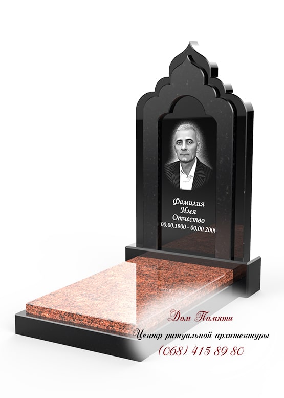 Вертикальная модель элитного памятника из гранита - ЕЛИТ013