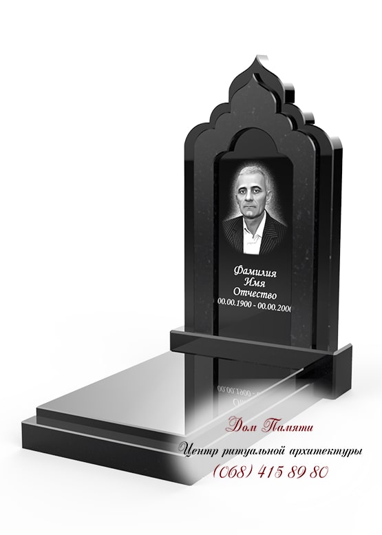 Вертикальная модель элитного памятника из гранита - ЕЛИТ013