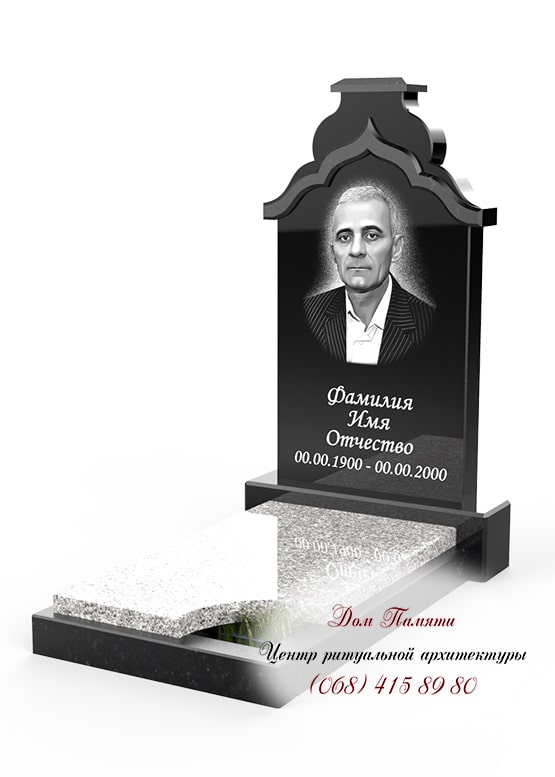 Вертикальная модель элитного памятника из гранита - ЕЛИТ014