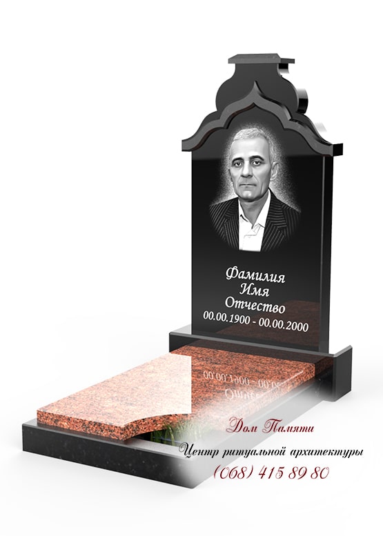 Вертикальная модель элитного памятника из гранита - ЕЛИТ014