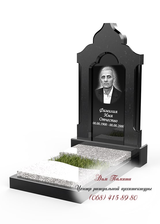 Вертикальная модель элитного памятника из гранита - ЕЛИТ015