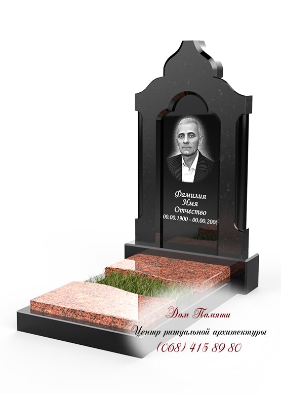 Вертикальная модель элитного памятника из гранита - ЕЛИТ015