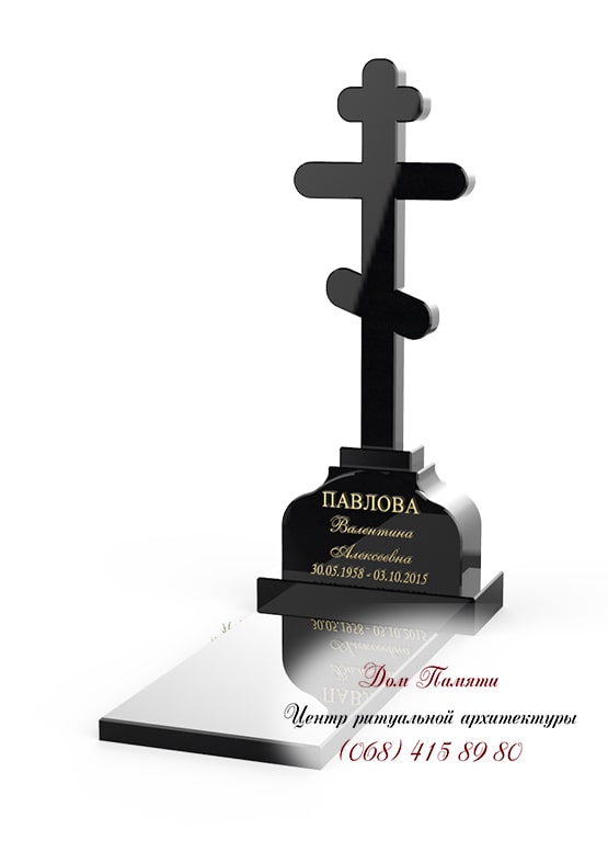 Вертикальная модель элитного памятника из гранита - ЕЛИТ019