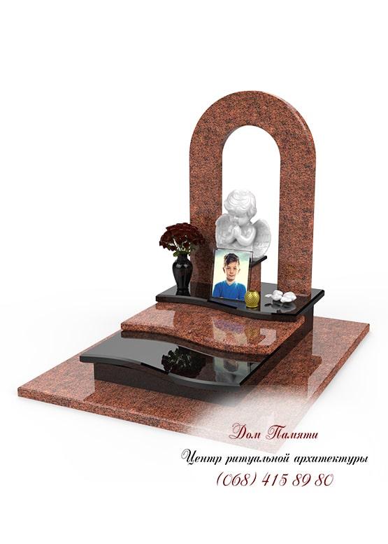 Вертикальная модель элитного памятника из гранита - ЕЛИТ022