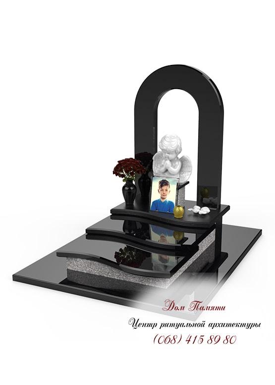 Вертикальная модель элитного памятника из гранита - ЕЛИТ022