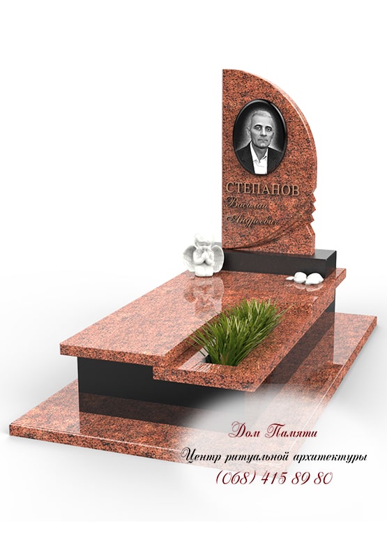 Вертикальная модель элитного памятника из гранита - ЕЛИТ023