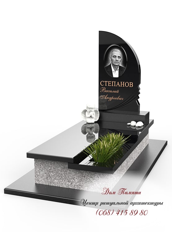 Вертикальная модель элитного памятника из гранита - ЕЛИТ023