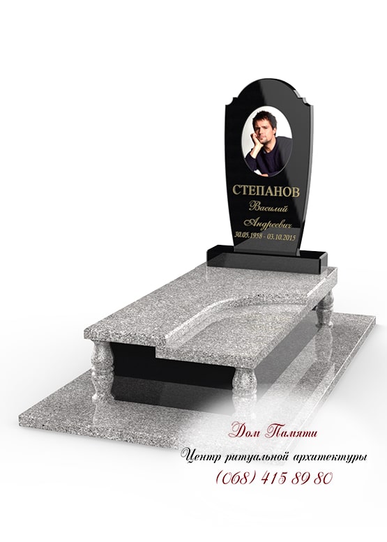 Вертикальная модель элитного памятника из гранита - ЕЛИТ024
