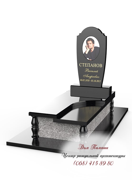 Вертикальная модель элитного памятника из гранита - ЕЛИТ024