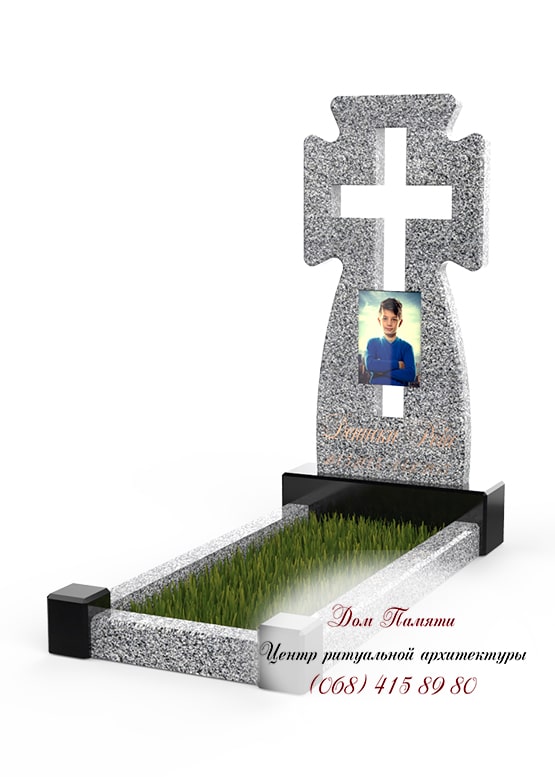 Вертикальная модель элитного памятника из гранита - ЕЛИТ028