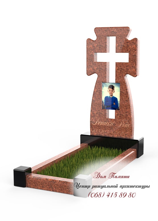 Вертикальная модель элитного памятника из гранита - ЕЛИТ028