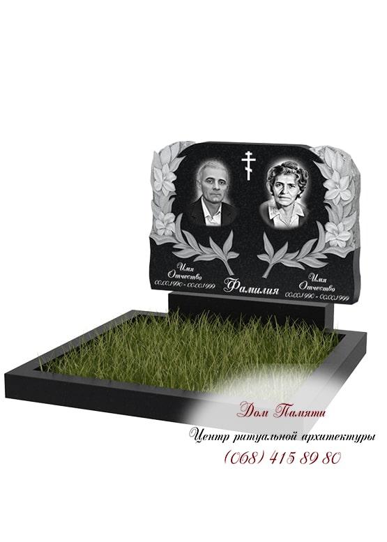 Горизонтальная модель памятника из гранита - ГОР013