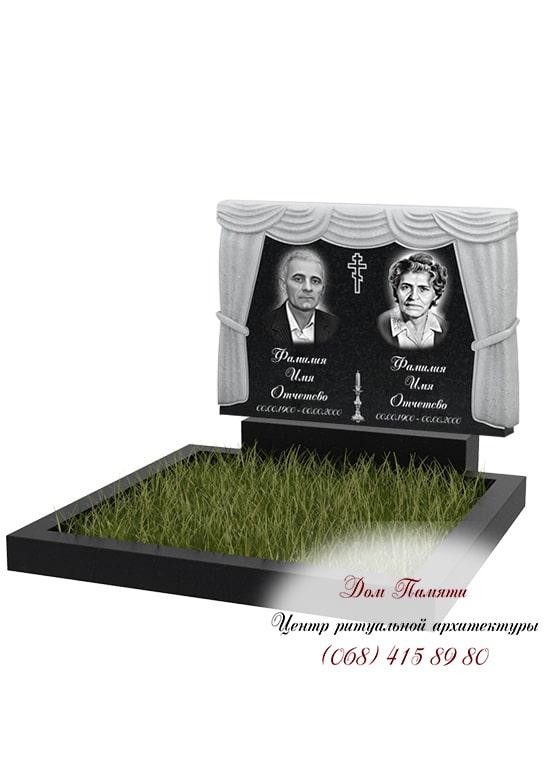 Горизонтальная модель памятника из гранита - ГОР017