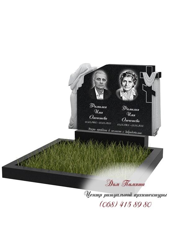 Горизонтальная модель памятника из гранита - ГОР022