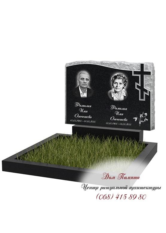 Горизонтальная модель памятника из гранита - ГОР033