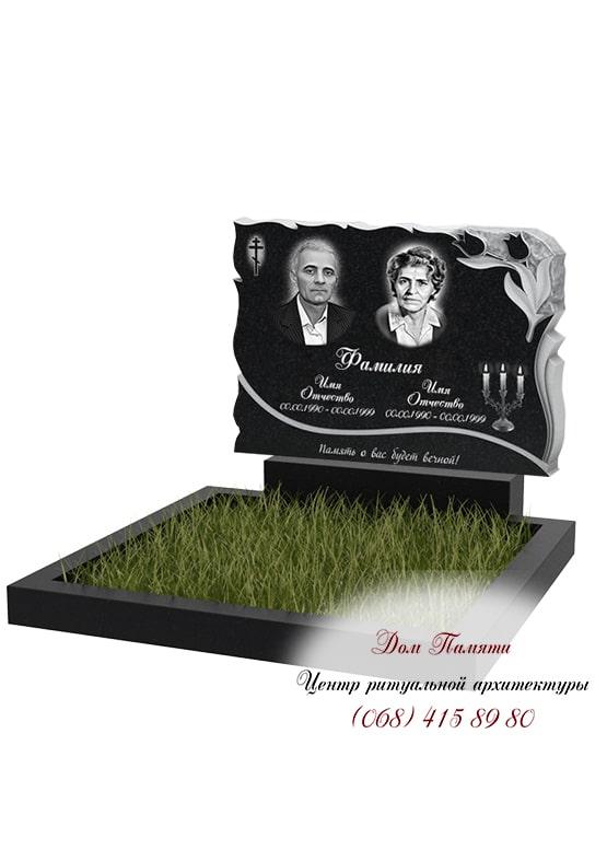 Горизонтальная модель памятника из гранита - ГОР038