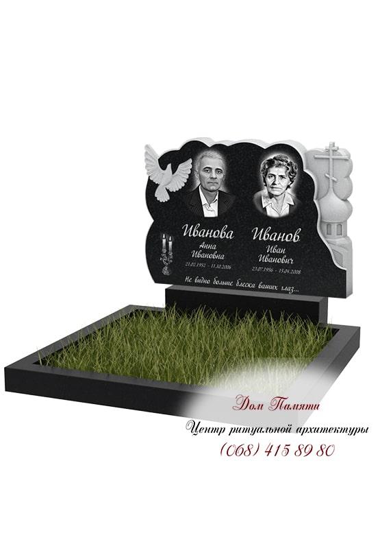 Горизонтальная модель памятника из гранита - ГОР047