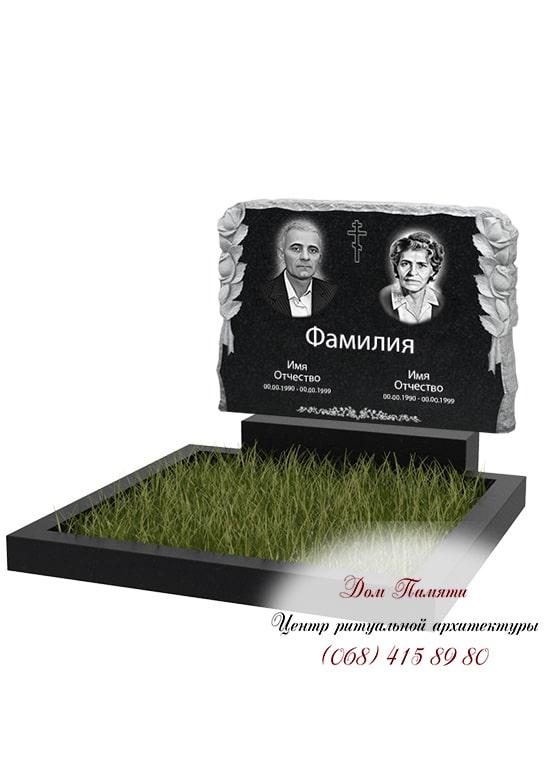 Горизонтальная модель памятника из гранита - ГОР066