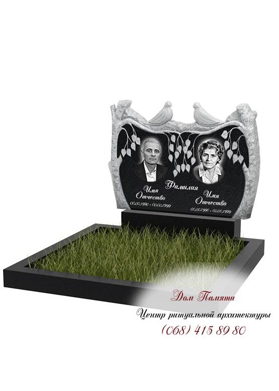 Горизонтальная модель памятника из гранита - ГОР072