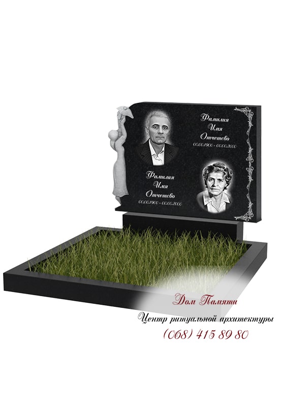 Горизонтальная модель памятника из гранита - ГОР076
