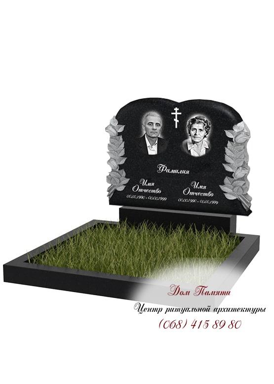 Горизонтальная модель памятника из гранита - ГОР079