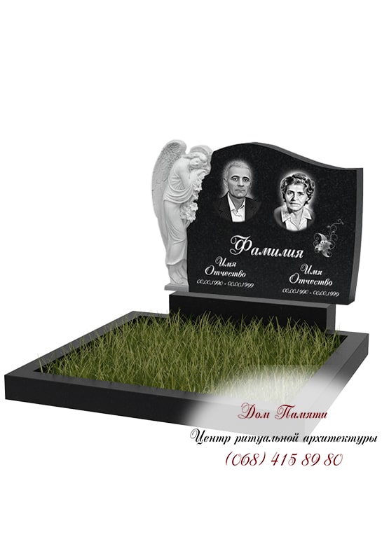 Горизонтальная модель памятника из гранита - ГОР083