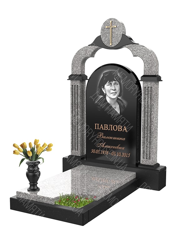 Модель памятника с аркой из гранита - КОЛ011