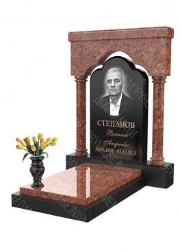 Памятник c аркой и колонами. Модель - КОЛ027