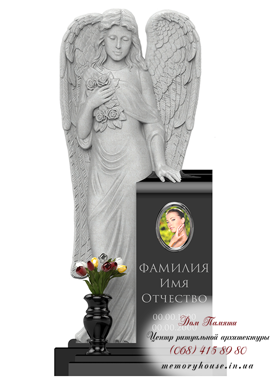Памятник с ангелом из гранита - ПСА001