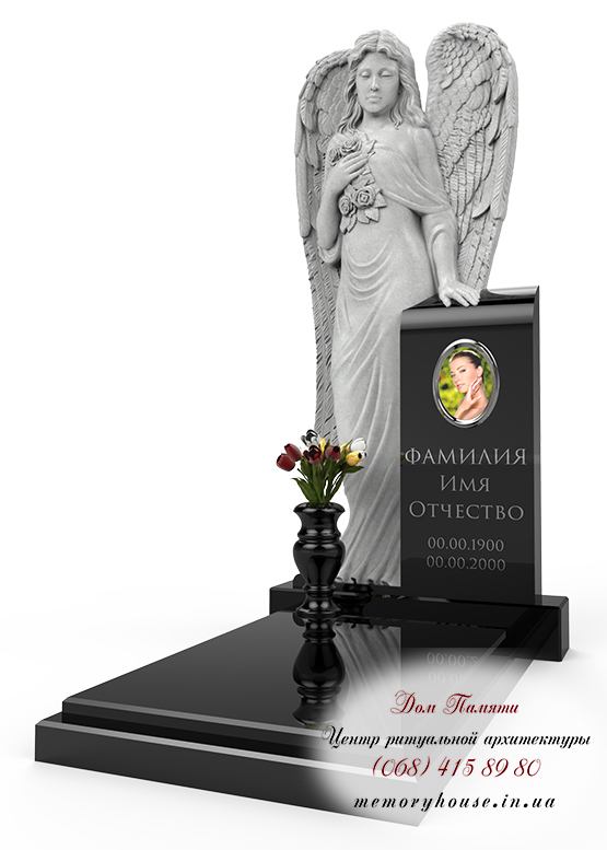 Памятник с ангелом из гранита - ПСА001