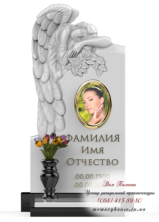 Памятник с ангелом из гранита - ПСА002