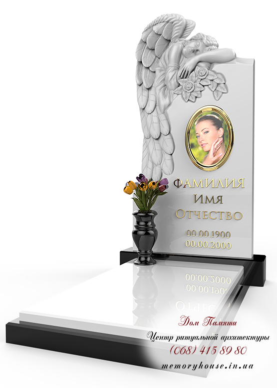 Памятник с ангелом из гранита - ПСА002