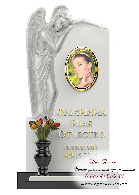 Памятник с ангелом из гранита - ПСА003