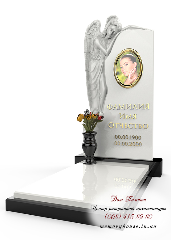 Памятник с ангелом из гранита - ПСА003