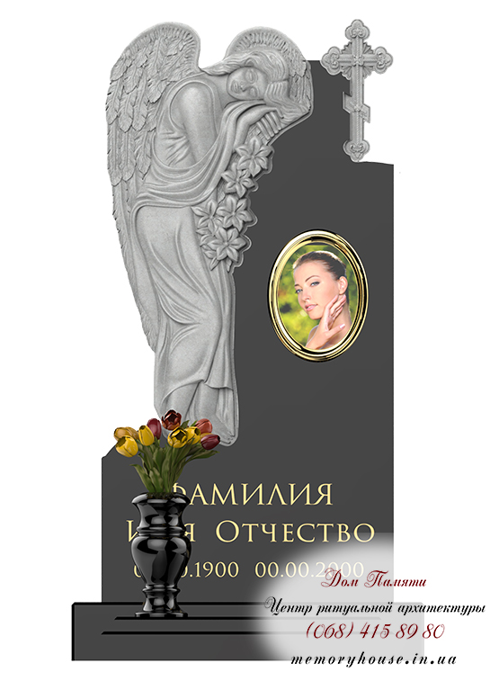 Памятник с ангелом из гранита - ПСА004