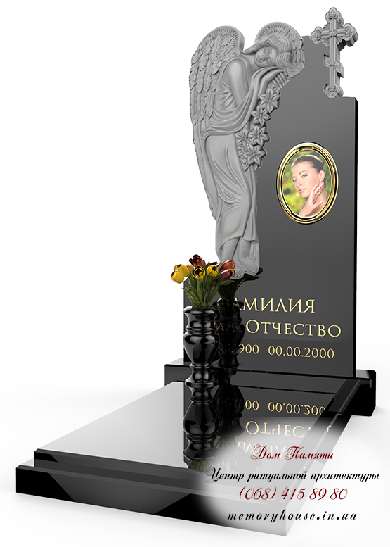 Памятник с ангелом из гранита - ПСА004