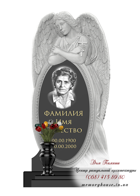 Памятник с ангелом из гранита - ПСА005